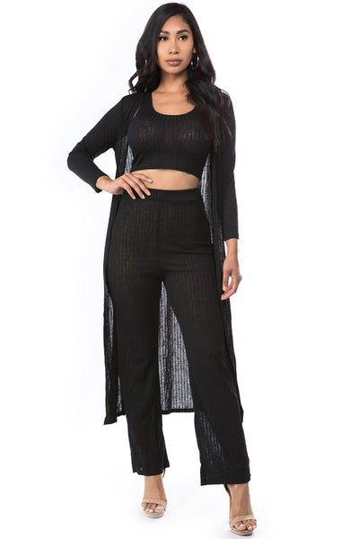 POSH SEXY KNIT 3 PIECE SET BLACK PLUS