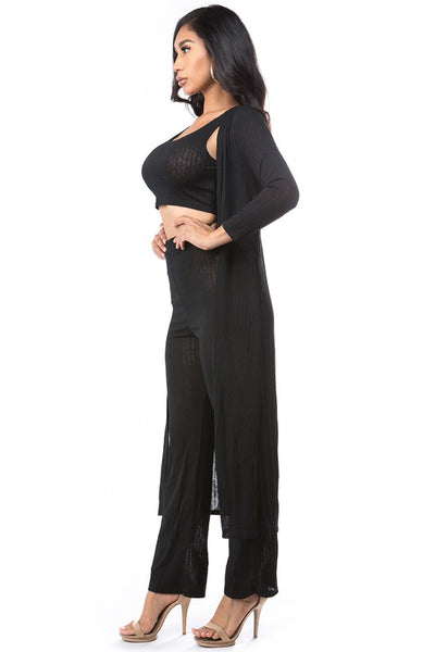 POSH SEXY KNIT 3 PIECE SET BLACK PLUS