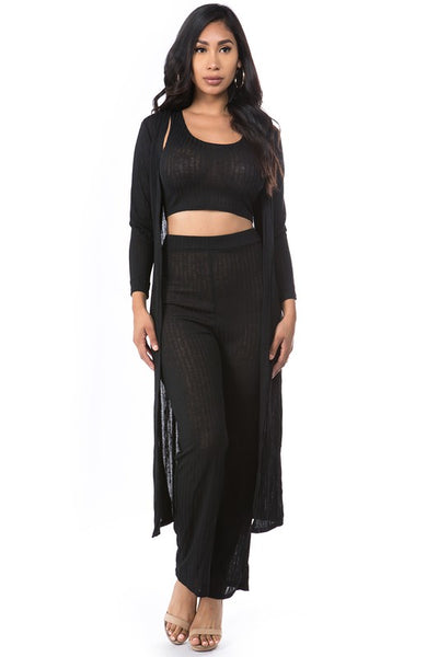 POSH SEXY KNIT 3 PIECE SET BLACK PLUS