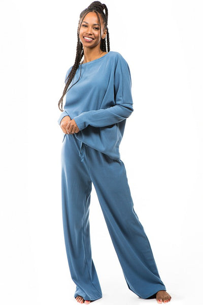 HOMEBODY SEXY TWO PIECE CASUAL SET BLUE