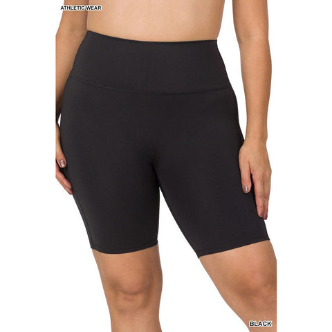 ATHLETIC HIGH RISE BIKER SHORTS