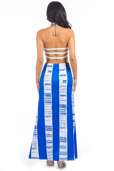 SUMMER NIGHTS CUT-OUT MAXI DRESS (BLUE)