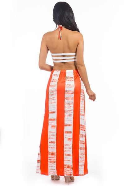 SUMMER NIGHTS CUT-OUT MAXI DRESS (ORANGE)
