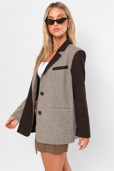 Pattern Mix Short Blazer Coat