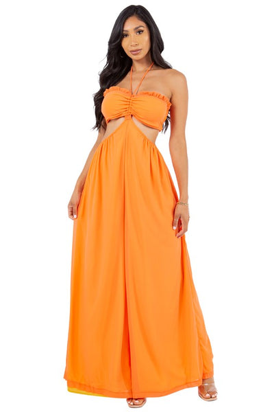 BEACHY SEXY SUMMER JUMPSUIT (ORANGE)