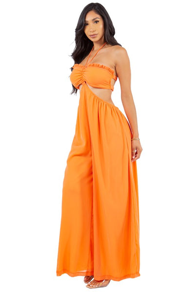 BEACHY SEXY SUMMER JUMPSUIT (ORANGE)