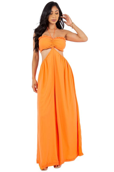 BEACHY SEXY SUMMER JUMPSUIT (ORANGE)