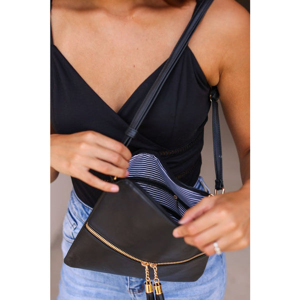 The Kennedy Solid Tassel Messenger Bag