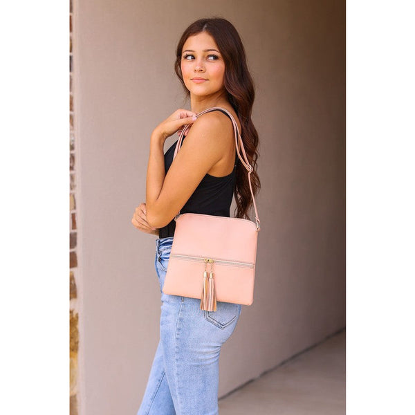 The Kennedy Solid Tassel Messenger Bag