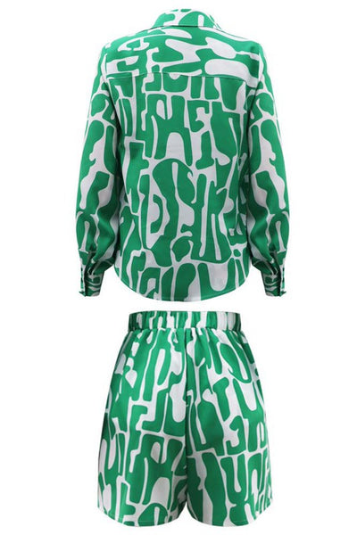 SEXY SUMMER SHORTS TWO PIECE SET (GREEN)