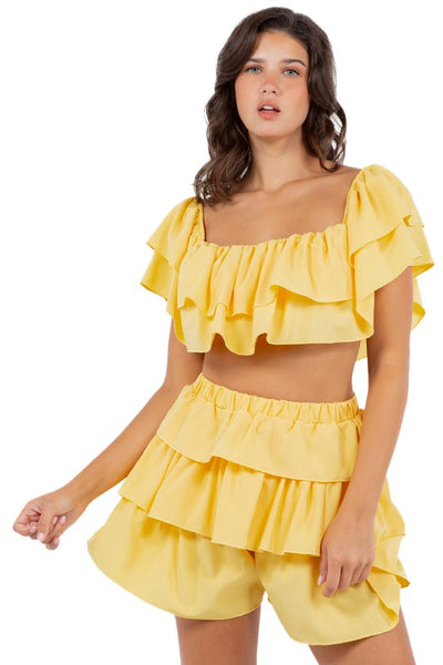 HAVANNA SEXY SUMMER TWO PIECE SET  YELLOW