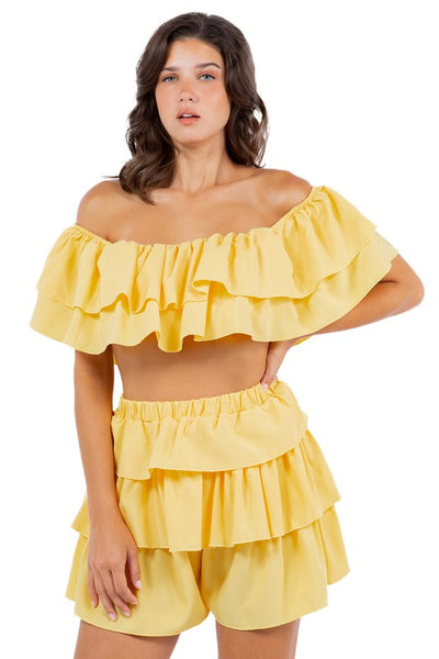 HAVANNA SEXY SUMMER TWO PIECE SET  YELLOW