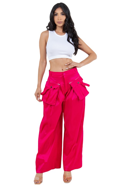WANNABE WIDE-LEG CARGO PALAZZO PANTS