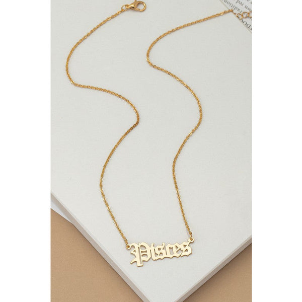 Laser cut zodiac sign pendant necklace