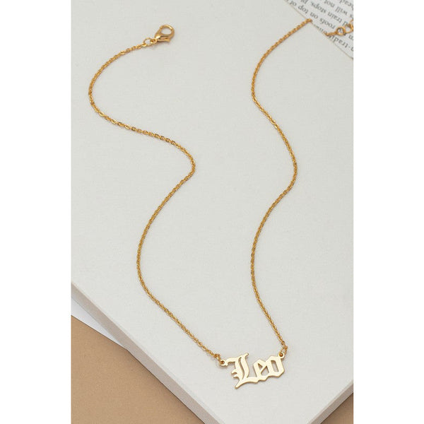 Laser cut zodiac sign pendant necklace