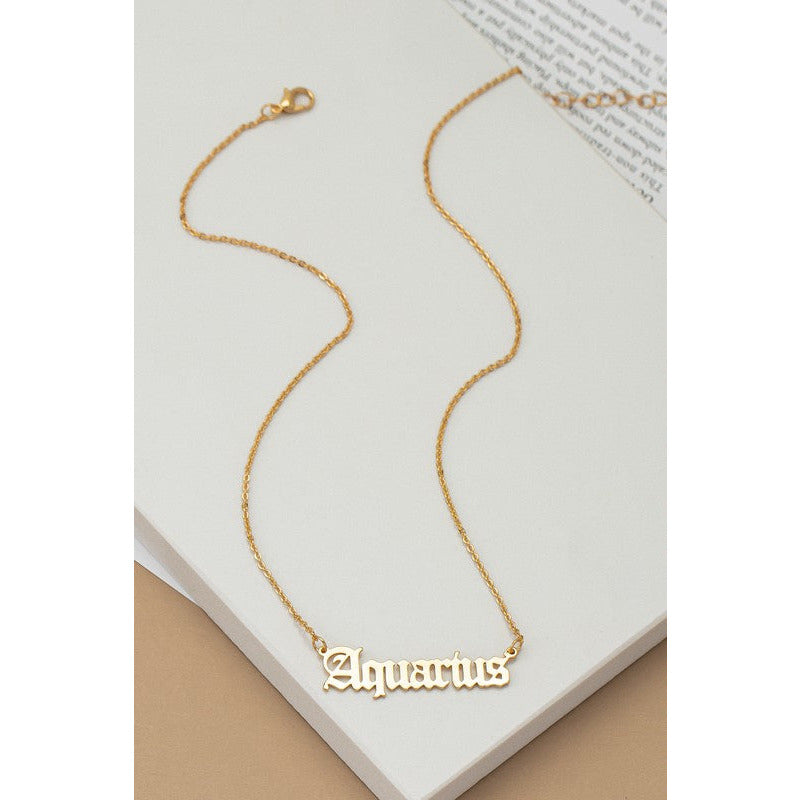 Laser cut zodiac sign pendant necklace