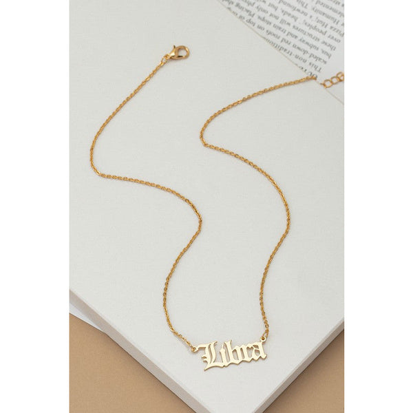 Laser cut zodiac sign pendant necklace