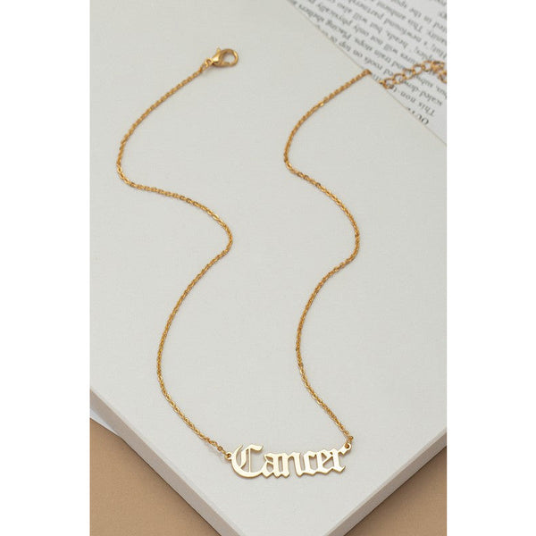 Laser cut zodiac sign pendant necklace