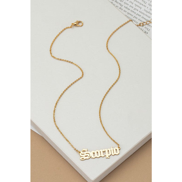 Laser cut zodiac sign pendant necklace