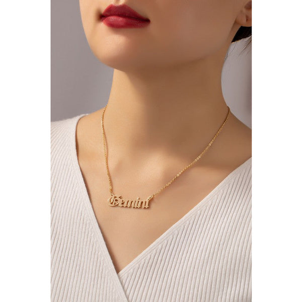 Laser cut zodiac sign pendant necklace