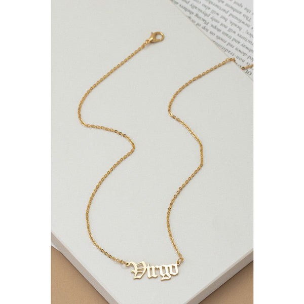 Laser cut zodiac sign pendant necklace