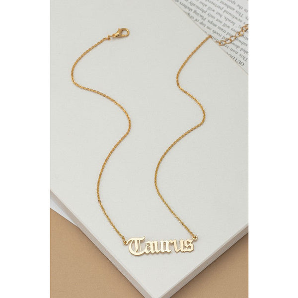 Laser cut zodiac sign pendant necklace