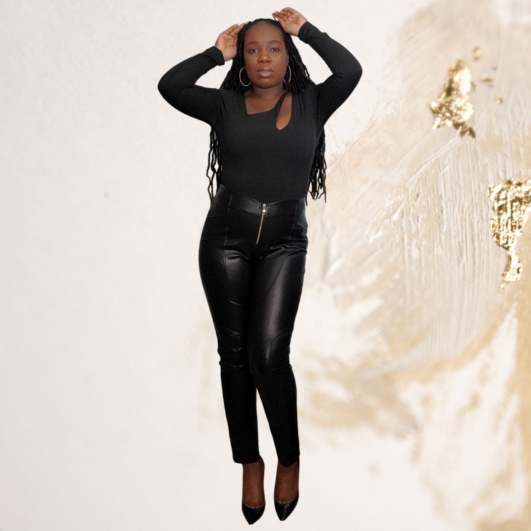 Haute Girl Faux Leather Stretchy Zippered Pants