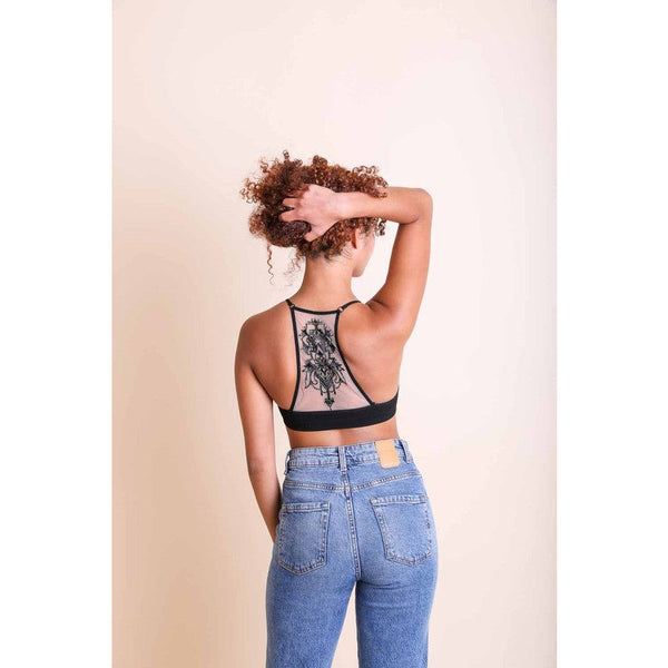 Tattoo Mesh Racerback Bralette
