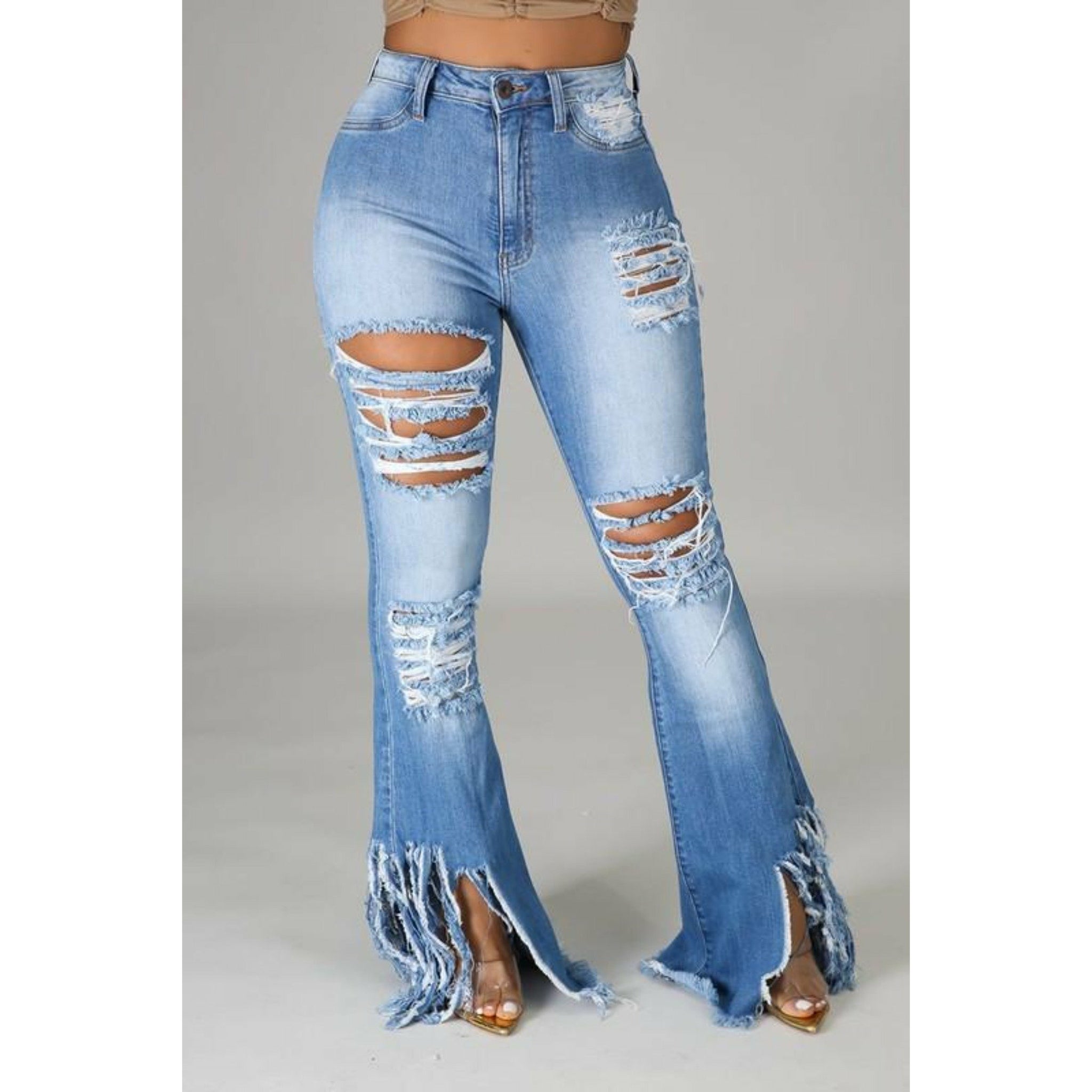 Bad Gal Distressed High Rise Jeans