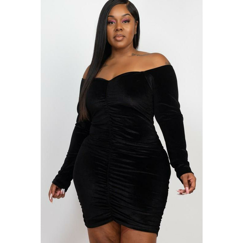 Kiss Me More Velour Bodycon Dress