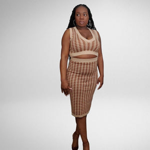 Dionne Houndstooth 2-Piece Skirt Set