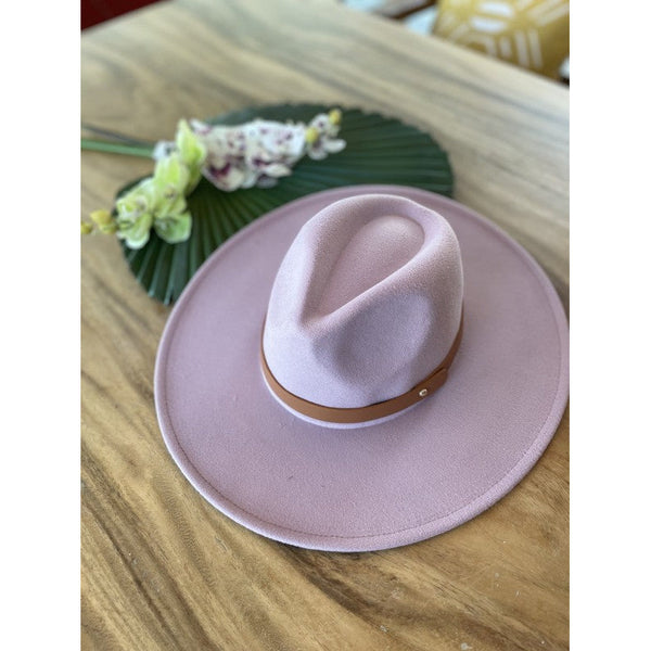 Wide brim panama hat in vegan felt