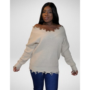 Distressed Sweater Top